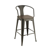 Coaster Geneva Wooden Seat Bar Stools Dark Elm and Matte Black (Set of 2) Model 100737